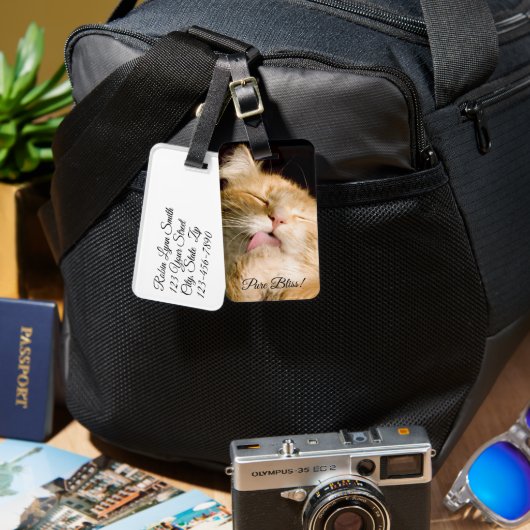 純粋な至福 |メインクーンクローズアップ写真テンプレート ラゲッジタグ (正面&裏面)