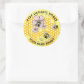 純粋な蜂蜜瓶ラベル | ハチ ラウンドシール (バッグ)