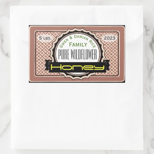 純粋な野カスタマイズ花蜜瓶 長方形シール (バッグ)