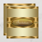純粋な金ゴールドすべての行事パーティの招待状 招待状 (正面/裏面)