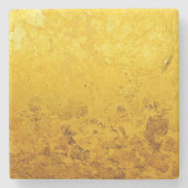 純粋な金ゴールドパターン/金ぱく + あなたの文字/イメージ ストーンコースター (正面)