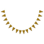 純粋な金ゴールドホイルパターン + あなたの文字/写真 バンティングフラッグ (全)