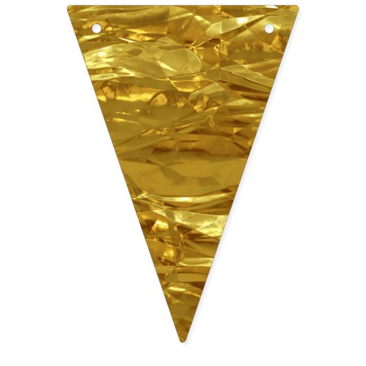 純粋な金ゴールドホイルパターン + あなたの文字/写真 バンティングフラッグ (第3の旗)