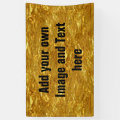 純粋な金ゴールドホイルパターン + あなたの文字/写真 横断幕 (縦)