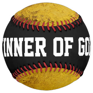 純粋な金ゴールドリーフパターン+テキスト/写真 ソフトボール