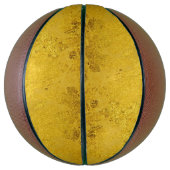 純粋な金ゴールドリーフパターン+テキスト/写真 バスケットボール (縦)