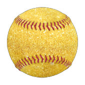 純粋な金ゴールド輝きパターン+テキスト/写真 野球ボール (裏面)
