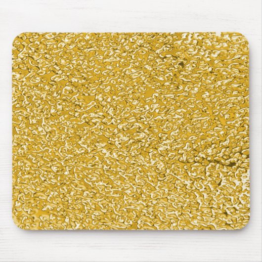 純粋な金ゴールド(ばちゃばちゃ)跳ねるパターン+テキスト マウスパッド (正面)