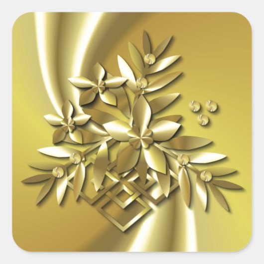 純粋な金ゴールド スクエアシール (正面)