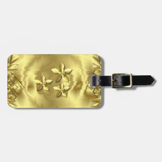 純粋な金ゴールド ラゲッジタグ (正面横)