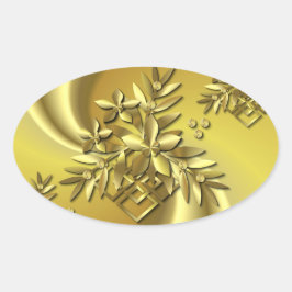 純粋な金ゴールド 楕円形シール