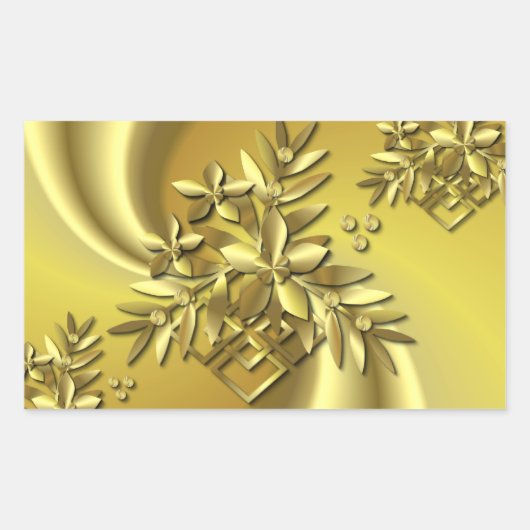 純粋な金ゴールド 長方形シール (正面)