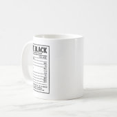 純粋な黒の栄養ファクト黒の歴史の月 コーヒーマグカップ (正面左)
