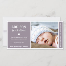 純粋に |ベビーガール誕生のお知らせ 案内状