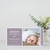 純粋に |ベビーガール誕生のお知らせ 案内状 (スタンド正面)