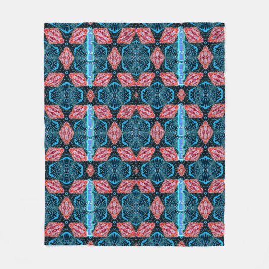 純粋エネルギーフラクタル未来的パターン フリースブランケット (正面)