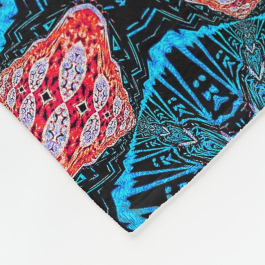 純粋エネルギーフラクタル未来的パターン フリースブランケット (角)