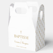 純粋エレガント白金ゴールドグロスパターンベビーバプテスマ フェイバーボックス (オープン)