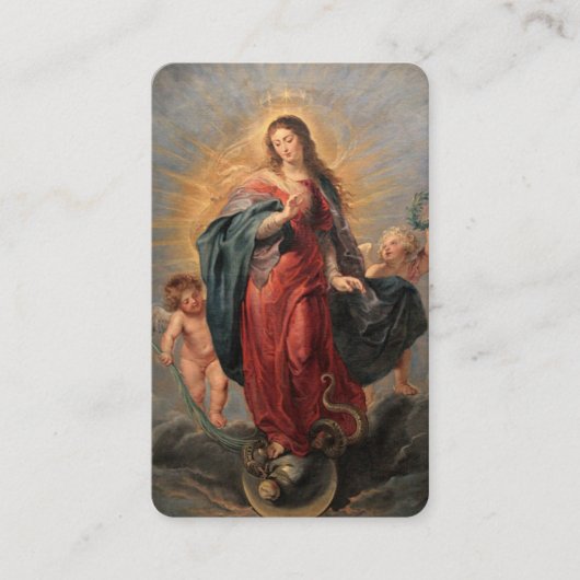 純粋受胎と蛇の祈りの言葉カード 名刺 (正面)