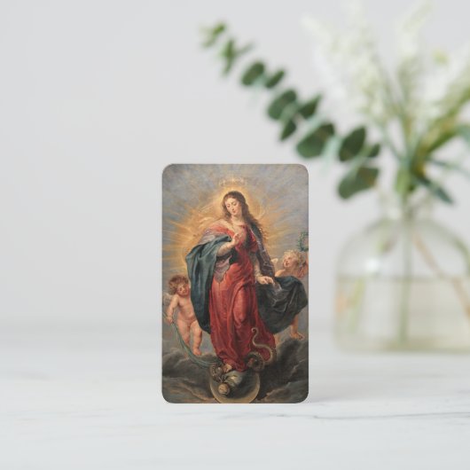 純粋受胎と蛇の祈りの言葉カード 名刺 (スタンド正面)