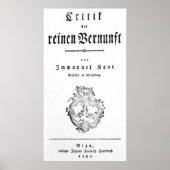 「純粋批評」タイトルページ ポスター (正面)