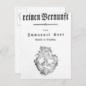 「純粋理性批判」のタイトルページ ポストカード (正面/裏面)