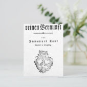 「純粋理性批判」のタイトルページ ポストカード (スタンド正面)