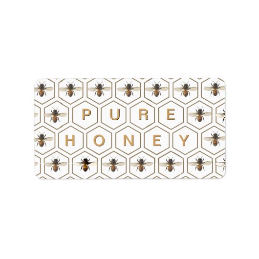 純粋蜂蜜ハニカムまたは蜂蜜スティックスビーミニラベル ラベル (正面)
