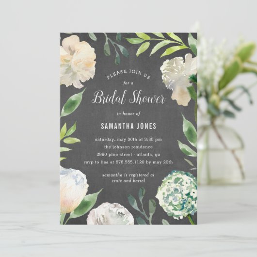 純美しいシャルボードシャワーパーティの招待状 招待状 (スタンド正面)