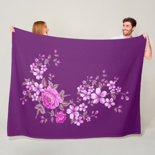 純自然 – 夏のバラ2 フリースブランケット (インサイチュ)