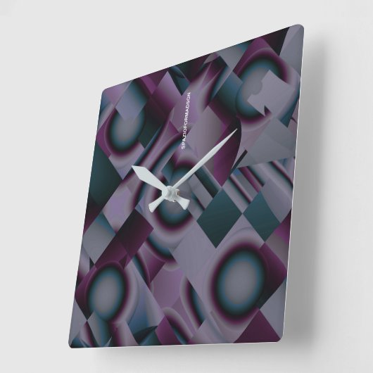純色 スクエア壁時計 (傾斜)