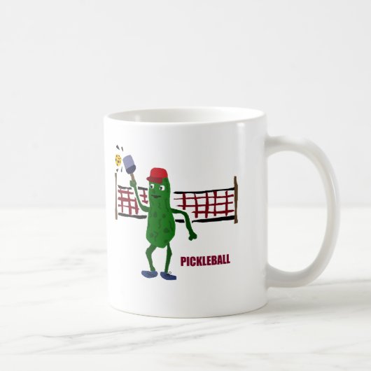 純芸術のPickleballを遊ぶおもしろいなピクルス コーヒーマグカップ (右)