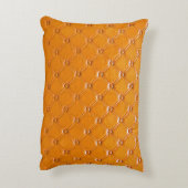 純茶色の革の表皮。 アクセントクッション (裏面(縦))