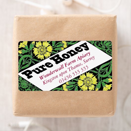 純蜂蜜黄色の花 ラベル (インサイチュ)