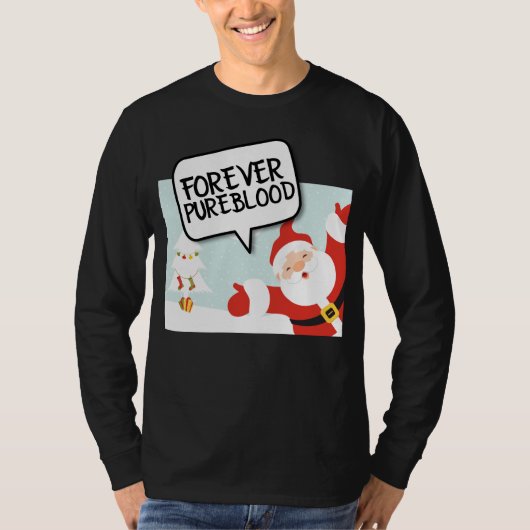 純血のクリスマスサンタTシャツ Tシャツ (正面)