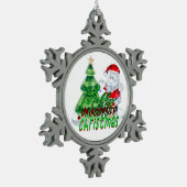 純血のクリスマス気分 スノーフレークピューターオーナメント (左)