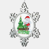 純血のクリスマス気分 スノーフレークピューターオーナメント (右)