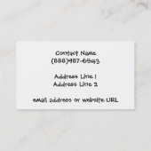 純血の黒い三色のオーストラリアの名刺 名刺 (裏面)