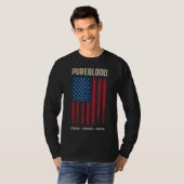 純血アメリカ国旗の純血愛国者 Tシャツ (正面フル)