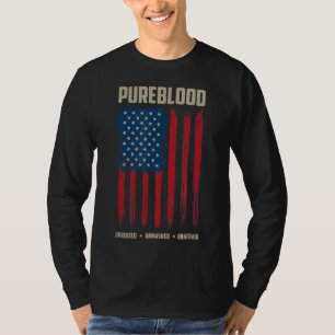 純血アメリカ国旗の純血愛国者 Tシャツ