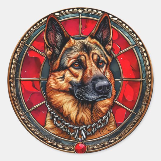 純血種のクールな犬 ラウンドシール (正面)