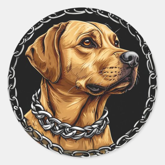 純血種のクールな犬 ラウンドシール (正面)