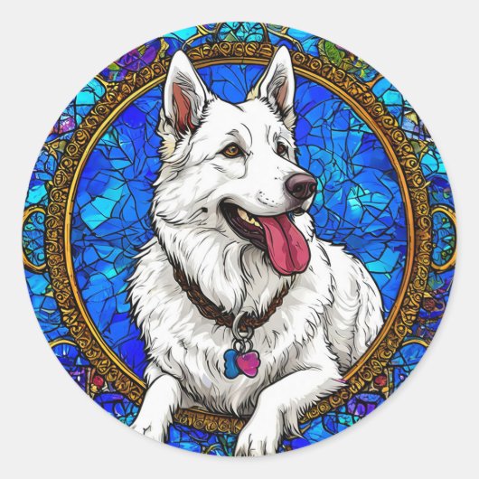 純血種のクールな犬 ラウンドシール (正面)
