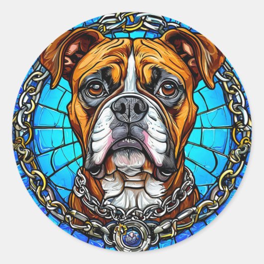 純血種のクールな犬 ラウンドシール (正面)