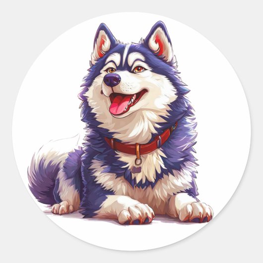 純血種のクールな犬 ラウンドシール (正面)