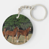 純血種の子馬のグループ キーホルダー (裏面)