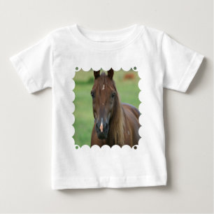 純血種の競走馬の幼児のTシャツ ベビーTシャツ