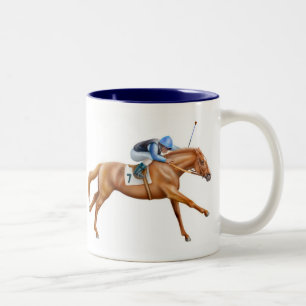 純血種の競馬馬のマグ ツートーンマグカップ