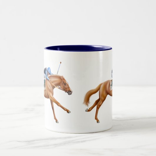 純血種の競馬馬のマグ ツートーンマグカップ (中央)