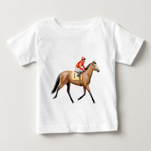 純血種の競馬馬の乳児のTシャツ ベビーTシャツ (正面)
